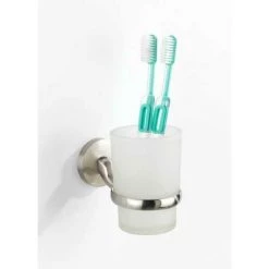 WENKO Porte Brosse à Dent Mural Cuba, Gobelet Salle De Bain Mural, Zinc - Verre Satiné, 7x9,5x11,5 Cm, Mat 8 WENKO Porte Brosse à Dent Mural Cuba, Gobelet Salle De Bain Mural, Zinc - Verre Satiné, 7x9,5x11,5 Cm, Mat -WENKO Soldes 18939988 3