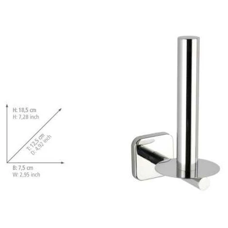WENKO Stockeur Papier Toilette Mural Mezzano, Rangement Papier Toilette Mural, Acier Inox, 7,5x18,5x12,5 Cm, Brillant 6 WENKO Stockeur Papier Toilette Mural Mezzano, Rangement Papier Toilette Mural, Acier Inox, 7,5x18,5x12,5 Cm, Brillant – Image 4