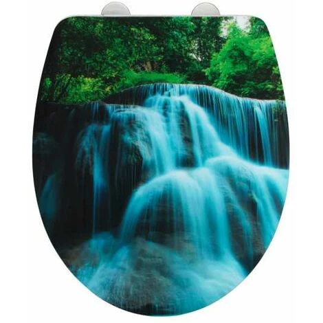 WENKO Abattant WC Original Waterfall, Abattant WC Avec Frein De Chute, Clipsable, Fixation Inox, Thermoplastique, 36,5x45 Cm, Multicolore 3 WENKO Abattant WC Original Waterfall, Abattant WC Avec Frein De Chute, Clipsable, Fixation Inox, Thermoplastique, 36,5x45 Cm, Multicolore