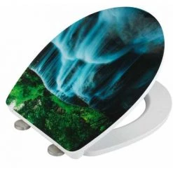 WENKO Abattant WC Original Waterfall, Abattant WC Avec Frein De Chute, Clipsable, Fixation Inox, Thermoplastique, 36,5x45 Cm, Multicolore 7 WENKO Abattant WC Original Waterfall, Abattant WC Avec Frein De Chute, Clipsable, Fixation Inox, Thermoplastique, 36,5x45 Cm, Multicolore -WENKO Soldes 18940020 2