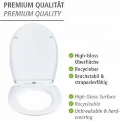 WENKO Abattant WC Original Terrazzo, Abattant WC Avec Frein De Chute, Clipsable, Fixation Inox, Thermoplastique, 36,5x45 Cm, Multicolore -WENKO Soldes 18940040 3