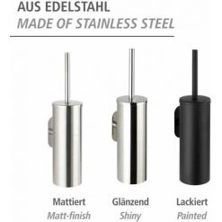 WENKO Brosse WC Suspendue Orea, Brosse WC Murale Fixation Sans Perçage Turbo-Loc®, Acier Inox, 9x39x12,5 Cm, Mat -WENKO Soldes 18940051 5