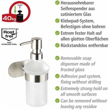 WENKO Turbo-Loc® Distributeur De Savon Orea Mat 5 WENKO Turbo-Loc® Distributeur De Savon Orea Mat – Image 3