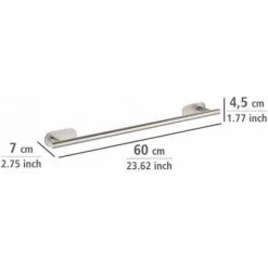 WENKO Porte Serviette Salle De Bain Mural Uno Orea, Barre Porte Serviette Fixation Sans Perçage Turbo-Loc®, Acier Inox, 60x4,5x7 Cm, Mat 10 WENKO Porte Serviette Salle De Bain Mural Uno Orea, Barre Porte Serviette Fixation Sans Perçage Turbo-Loc®, Acier Inox, 60x4,5x7 Cm, Mat -WENKO Soldes 18940073 4