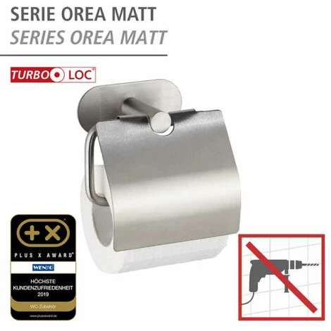 WENKO Turbo-Loc® Dérouleur Papier WC Avec Couvercle Orea Mat 4 WENKO Turbo-Loc® Dérouleur Papier WC Avec Couvercle Orea Mat – Image 2