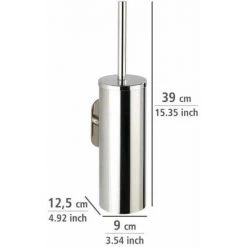 WENKO Brosse WC Suspendue Orea, Brosse WC Murale Fixation Sans Perçage Turbo-Loc®, Acier Inox, 9x39x12,5 Cm, Brillant 10 WENKO Brosse WC Suspendue Orea, Brosse WC Murale Fixation Sans Perçage Turbo-Loc®, Acier Inox, 9x39x12,5 Cm, Brillant -WENKO Soldes 18940089 4