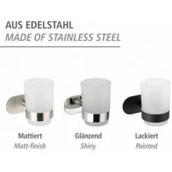 WENKO Porte Brosse à Dent Mural Uno Orea Shine, Gobelet Salle De Bain Mural, Fixation Sans Perçage Turbo-Loc®, Acier Inox - Verre Satiné, 10x9,5x10 Cm, Brillant 11 WENKO Porte Brosse à Dent Mural Uno Orea Shine, Gobelet Salle De Bain Mural, Fixation Sans Perçage Turbo-Loc®, Acier Inox - Verre Satiné, 10x9,5x10 Cm, Brillant -WENKO Soldes 18940093 5