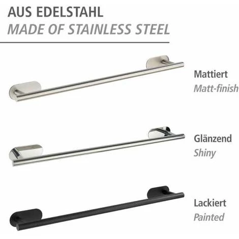 WENKO Porte Serviette Salle De Bain Mural Uno Orea, Barre Porte Serviette Fixation Sans Perçage Turbo-Loc®, Acier Inox, 60x4,5x7 Cm, Brillant 7 WENKO Porte Serviette Salle De Bain Mural Uno Orea, Barre Porte Serviette Fixation Sans Perçage Turbo-Loc®, Acier Inox, 60x4,5x7 Cm, Brillant – Image 5