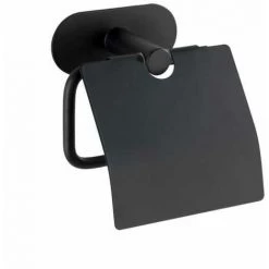 WENKO Turbo-Loc® Dérouleur Papier WC Avec Couvercle Orea Black Mat