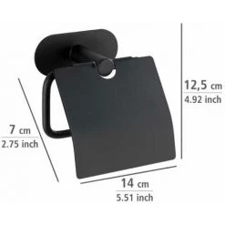 WENKO Turbo-Loc® Dérouleur Papier WC Avec Couvercle Orea Black Mat -WENKO Soldes 18940142 4