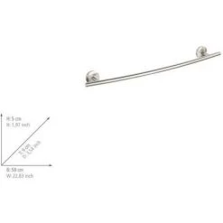 WENKO Porte Serviette Salle De Bain Mural Cuba, Barre Porte-serviettes Mural, Zinc Inox, 58x5x9 Cm, Mat -WENKO Soldes 18940151 4