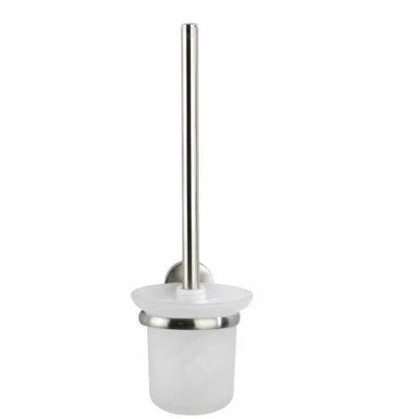 WENKO Brosse WC Murale Cuba, Brosse WC Suspendue, Brosse WC Noire, Zinc Inox - Verre Satiné, 11,5x35x15 Cm, Mat 4 WENKO Brosse WC Murale Cuba, Brosse WC Suspendue, Brosse WC Noire, Zinc Inox - Verre Satiné, 11,5x35x15 Cm, Mat – Image 2