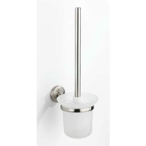 WENKO Brosse WC Murale Cuba, Brosse WC Suspendue, Brosse WC Noire, Zinc Inox - Verre Satiné, 11,5x35x15 Cm, Mat 5 WENKO Brosse WC Murale Cuba, Brosse WC Suspendue, Brosse WC Noire, Zinc Inox - Verre Satiné, 11,5x35x15 Cm, Mat – Image 3
