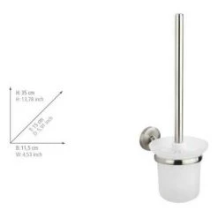 WENKO Brosse WC Murale Cuba, Brosse WC Suspendue, Brosse WC Noire, Zinc Inox - Verre Satiné, 11,5x35x15 Cm, Mat 10 WENKO Brosse WC Murale Cuba, Brosse WC Suspendue, Brosse WC Noire, Zinc Inox - Verre Satiné, 11,5x35x15 Cm, Mat -WENKO Soldes 18940155 4