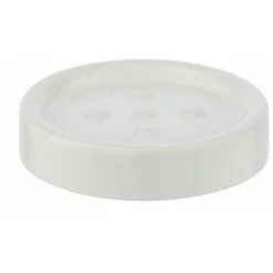 WENKO Porte Savon Céramique Polaris, Porte Savon Rond, Céramique, ø11 X 2.5 Cm, Blanc Mat