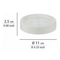 WENKO Porte Savon Céramique Polaris, Porte Savon Rond, Céramique, ø11 X 2.5 Cm, Blanc Mat 10 WENKO Porte Savon Céramique Polaris, Porte Savon Rond, Céramique, ø11 X 2.5 Cm, Blanc Mat -WENKO Soldes 18940166 4