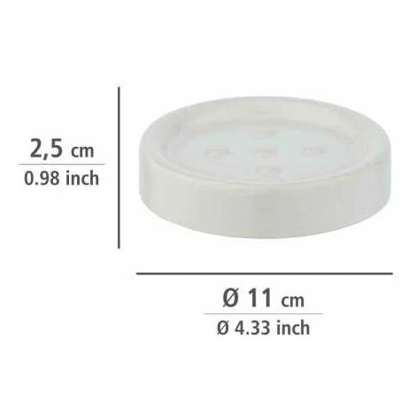 WENKO Porte Savon Céramique Polaris, Porte Savon Rond, Céramique, ø11 X 2.5 Cm, Blanc Mat 6 WENKO Porte Savon Céramique Polaris, Porte Savon Rond, Céramique, ø11 X 2.5 Cm, Blanc Mat – Image 4