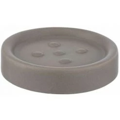 WENKO Porte Savon Céramique Polaris, Porte Savon Rond, Céramique, ø11 X 2.5 Cm, Taupe Mat