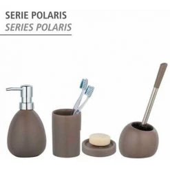 WENKO Porte Savon Céramique Polaris, Porte Savon Rond, Céramique, ø11 X 2.5 Cm, Taupe Mat -WENKO Soldes 18940168 5
