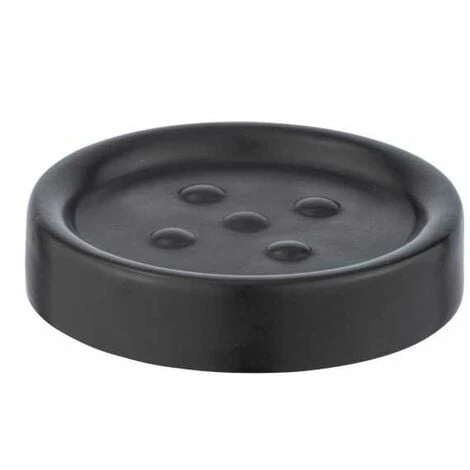 WENKO Porte Savon Céramique Polaris, Porte Savon Rond, Céramique, ø11 X 2.5 Cm, Noir Mat 3 WENKO Porte Savon Céramique Polaris, Porte Savon Rond, Céramique, ø11 X 2.5 Cm, Noir Mat