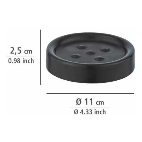 WENKO Porte Savon Céramique Polaris, Porte Savon Rond, Céramique, ø11 X 2.5 Cm, Noir Mat 6 WENKO Porte Savon Céramique Polaris, Porte Savon Rond, Céramique, ø11 X 2.5 Cm, Noir Mat – Image 4