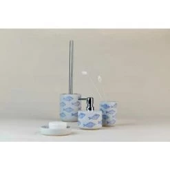 WENKO Distributeur Savon Liquide Aquamarin, Capacité 475 Ml, Céramique Matte Peinte à La Main, Ø 10 X 13,2 Cm, Beige - Bleu -WENKO Soldes 18940186 3