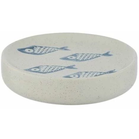 WENKO Porte Savon Céramique Aquamarine, Porte Savon Rond, Céramique Matte Peinte à La Main, Ø 10 X 3 Cm, Bleu - Beige 3 WENKO Porte Savon Céramique Aquamarine, Porte Savon Rond, Céramique Matte Peinte à La Main, Ø 10 X 3 Cm, Bleu - Beige