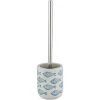 WENKO Porte Brosse WC Aquamarin, Brosse WC Noire, Céramique Matte Peinte à La Main, Ø 10 X 40 Cm, Beige - Bleu -WENKO Soldes 18940195 1