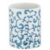 WENKO Porte Brosse à Dent Mirabello, Gobelet Salle De Bain, Céramique Avec Ornement Peint à La Main, Ø 8 X 11 Cm, Blanc- Bleu -WENKO Soldes 18940200 1