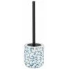 WENKO Porte Brosse WC Mirabello, Brosse WC Noire, Céramique Avec Ornement Peint à La Main, Ø 11,5 X 39,5 Cm, Blanc - Bleu -WENKO Soldes 18940208 1