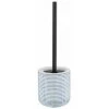 WENKO Porte Brosse WC Nole, Brosse WC Noire, Céramique à Pois Peinte à La Main, Ø 11,5 X 39,5 Cm, Blanc - Bleu -WENKO Soldes 18940223 1