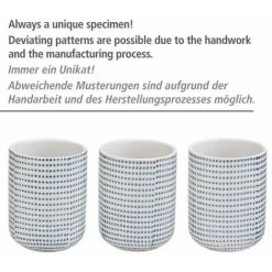 WENKO Porte Brosse WC Nole, Brosse WC Noire, Céramique à Pois Peinte à La Main, Ø 11,5 X 39,5 Cm, Blanc - Bleu -WENKO Soldes 18940223 5