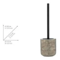WENKO Porte Brosse WC Fedio, Brosse WC Noire, Céramique En Relief Peint à La Main, Ø 11,5 X 39,5 Cm, Doré 11 WENKO Porte Brosse WC Fedio, Brosse WC Noire, Céramique En Relief Peint à La Main, Ø 11,5 X 39,5 Cm, Doré -WENKO Soldes 18940237 5