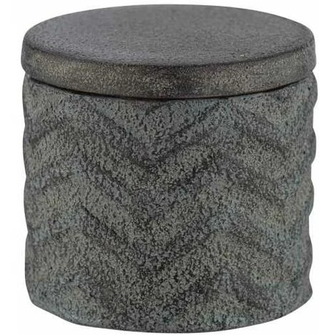 WENKO Boite Rangement Avec Couvercle Salle De Bain Mantua, Petite Boite Salle De Bain Céramique En Relief Peint à La Main, Ø 10,3 X 11,5 Cm, Noir 4 WENKO Boite Rangement Avec Couvercle Salle De Bain Mantua, Petite Boite Salle De Bain Céramique En Relief Peint à La Main, Ø 10,3 X 11,5 Cm, Noir – Image 2