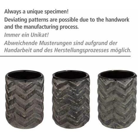 WENKO Boite Rangement Avec Couvercle Salle De Bain Mantua, Petite Boite Salle De Bain Céramique En Relief Peint à La Main, Ø 10,3 X 11,5 Cm, Noir 7 WENKO Boite Rangement Avec Couvercle Salle De Bain Mantua, Petite Boite Salle De Bain Céramique En Relief Peint à La Main, Ø 10,3 X 11,5 Cm, Noir – Image 5