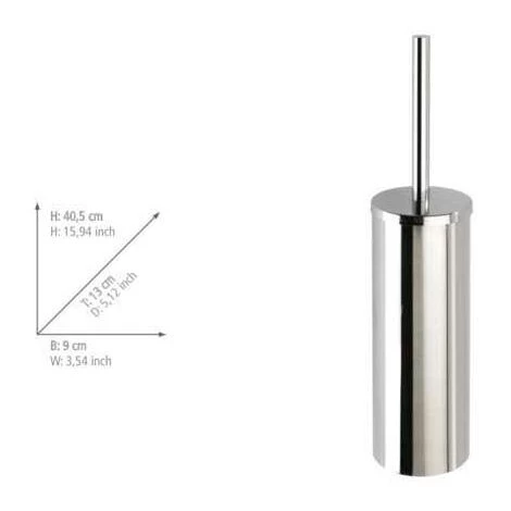 WENKO Brosse WC Noire Murale Mezzano, Brosse WC Suspendue, Design Fermé, Acier Inox, 9x40,5x13 Cm, Brillant 6 WENKO Brosse WC Noire Murale Mezzano, Brosse WC Suspendue, Design Fermé, Acier Inox, 9x40,5x13 Cm, Brillant – Image 4