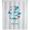 WENKO Rideau De Douche Original Big Fish, Rideau De Douche 180x200 Cm, Lavable En Machine Et Waterproof, 12 Anneaux Rideau De Douche En Plastique Blanc Inclus, Polyester, 180x200 Cm, Multicolore -WENKO Soldes 18940317 1