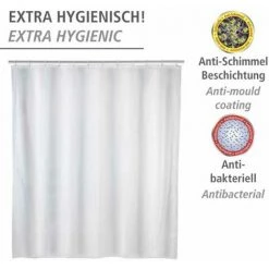 WENKO Rideau De Douche Antimoisissure Blanc, Rideau De Douche 120x200 Cm, Lavable En Machine Et Waterproof, 8 Anneaux Rideau De Douche En Plastique Blanc Inclus, 100% Polyester, 120x200 Cm, Blanc 10 WENKO Rideau De Douche Antimoisissure Blanc, Rideau De Douche 120x200 Cm, Lavable En Machine Et Waterproof, 8 Anneaux Rideau De Douche En Plastique Blanc Inclus, 100% Polyester, 120x200 Cm, Blanc -WENKO Soldes 18940346 4