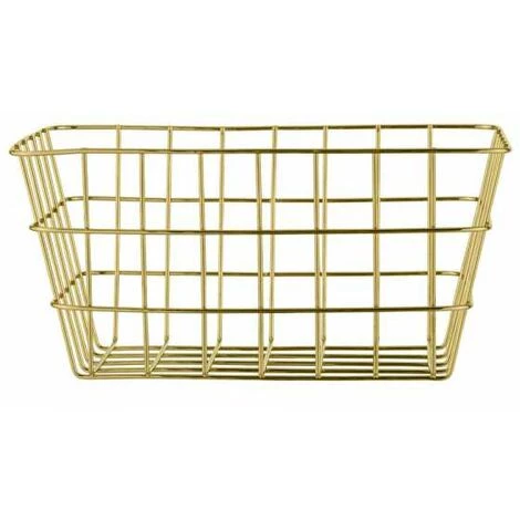 WENKO Corbeille De Rangement Métallique Viana, Panier De Rangement Pour La Salle De Bain Et La Cuisine, Métal, 18x25x12 Cm, Doré 4 WENKO Corbeille De Rangement Métallique Viana, Panier De Rangement Pour La Salle De Bain Et La Cuisine, Métal, 18x25x12 Cm, Doré – Image 2
