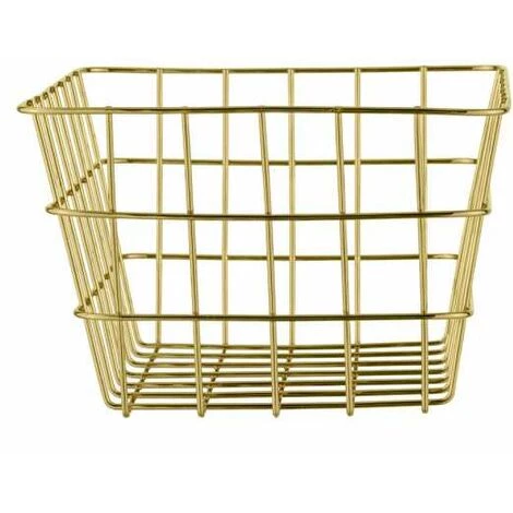 WENKO Corbeille De Rangement Métallique Viana, Panier De Rangement Pour La Salle De Bain Et La Cuisine, Métal, 18x25x12 Cm, Doré 5 WENKO Corbeille De Rangement Métallique Viana, Panier De Rangement Pour La Salle De Bain Et La Cuisine, Métal, 18x25x12 Cm, Doré – Image 3
