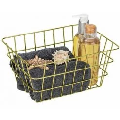 WENKO Corbeille De Rangement Métallique Viana, Panier De Rangement Pour La Salle De Bain Et La Cuisine, Métal, 18x25x12 Cm, Doré 10 WENKO Corbeille De Rangement Métallique Viana, Panier De Rangement Pour La Salle De Bain Et La Cuisine, Métal, 18x25x12 Cm, Doré -WENKO Soldes 18940384 4