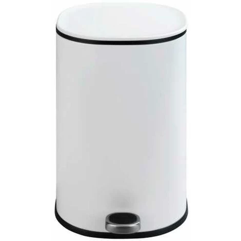 WENKO Petite Poubelle Salle De Bain Nant, Poubelle Salle De Bain à Pédale Avec Frein De Chute "Easy-Close", Capacité 5L, Acier Inox, 27,3x30x20,5 Cm, Blanc 4 WENKO Petite Poubelle Salle De Bain Nant, Poubelle Salle De Bain à Pédale Avec Frein De Chute "Easy-Close", Capacité 5L, Acier Inox, 27,3x30x20,5 Cm, Blanc – Image 2