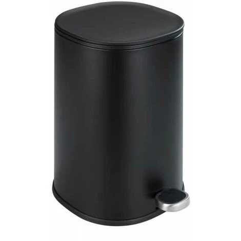 WENKO Petite Poubelle Salle De Bain Nant, Poubelle Salle De Bain à Pédale Avec Frein De Chute "Easy-Close", Capacité 5L, Acier Inox, 27,3x30x20,5 Cm, Noir 4 WENKO Petite Poubelle Salle De Bain Nant, Poubelle Salle De Bain à Pédale Avec Frein De Chute "Easy-Close", Capacité 5L, Acier Inox, 27,3x30x20,5 Cm, Noir – Image 2