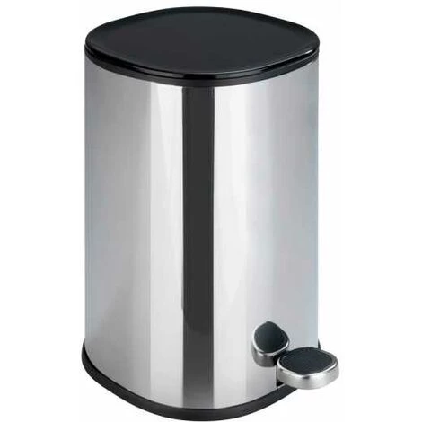 WENKO Petite Poubelle Salle De Bain Nant, Poubelle Salle De Bain à Pédale Avec Frein De Chute "Easy-Close", Capacité 5L, Acier Inox, 27,3x30x20,5 Cm, Brillant 3 WENKO Petite Poubelle Salle De Bain Nant, Poubelle Salle De Bain à Pédale Avec Frein De Chute "Easy-Close", Capacité 5L, Acier Inox, 27,3x30x20,5 Cm, Brillant