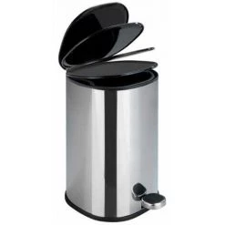 WENKO Petite Poubelle Salle De Bain Nant, Poubelle Salle De Bain à Pédale Avec Frein De Chute "Easy-Close", Capacité 5L, Acier Inox, 27,3x30x20,5 Cm, Brillant 5 WENKO Petite Poubelle Salle De Bain Nant, Poubelle Salle De Bain à Pédale Avec Frein De Chute "Easy-Close", Capacité 5L, Acier Inox, 27,3x30x20,5 Cm, Brillant -WENKO Soldes 18940426 2