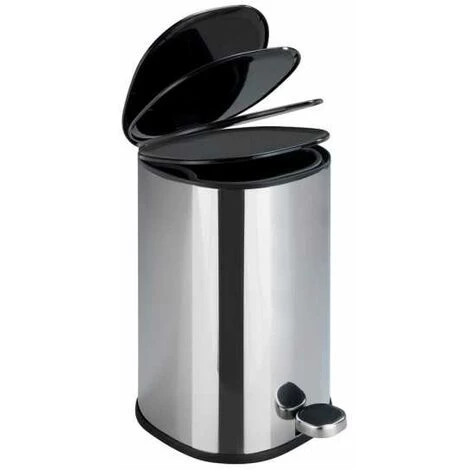 WENKO Petite Poubelle Salle De Bain Nant, Poubelle Salle De Bain à Pédale Avec Frein De Chute "Easy-Close", Capacité 5L, Acier Inox, 27,3x30x20,5 Cm, Brillant 4 WENKO Petite Poubelle Salle De Bain Nant, Poubelle Salle De Bain à Pédale Avec Frein De Chute "Easy-Close", Capacité 5L, Acier Inox, 27,3x30x20,5 Cm, Brillant – Image 2