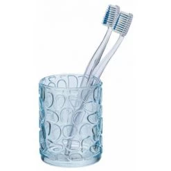 WENKO Porte Brosse à Dent Vetro, Gobelet Salle De Bain En Verre à Relief, Verre, 7,5x10x7,5 Cm, Bleu Transparent 7 WENKO Porte Brosse à Dent Vetro, Gobelet Salle De Bain En Verre à Relief, Verre, 7,5x10x7,5 Cm, Bleu Transparent -WENKO Soldes 18940437 3
