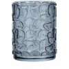 WENKO Support Brosse à Dent Vetro, Gobelet Salle De Bain, Porte Brosse à Dent En Verre à Relief, Verre, 7,5x10x7,5 Cm, Gris Transparent