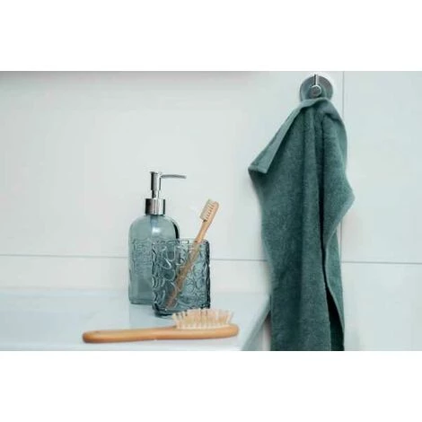 WENKO Support Brosse à Dent Vetro, Gobelet Salle De Bain, Porte Brosse à Dent En Verre à Relief, Verre, 7,5x10x7,5 Cm, Gris Transparent 6 WENKO Support Brosse à Dent Vetro, Gobelet Salle De Bain, Porte Brosse à Dent En Verre à Relief, Verre, 7,5x10x7,5 Cm, Gris Transparent – Image 4