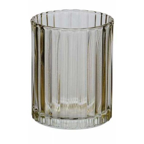 WENKO Support Brosse à Dent Vetro, Gobelet Salle De Bain, Porte Brosse à Dent En Verre à Relief, Verre, 7,5x10x7,5 Cm, Marron Transparent 4 WENKO Support Brosse à Dent Vetro, Gobelet Salle De Bain, Porte Brosse à Dent En Verre à Relief, Verre, 7,5x10x7,5 Cm, Marron Transparent – Image 2